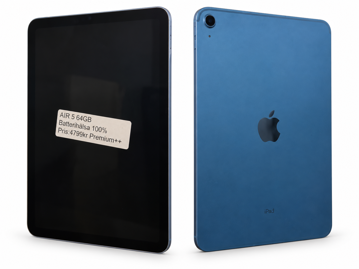 iPad Air 5 64 GB blå – fram- och baksida